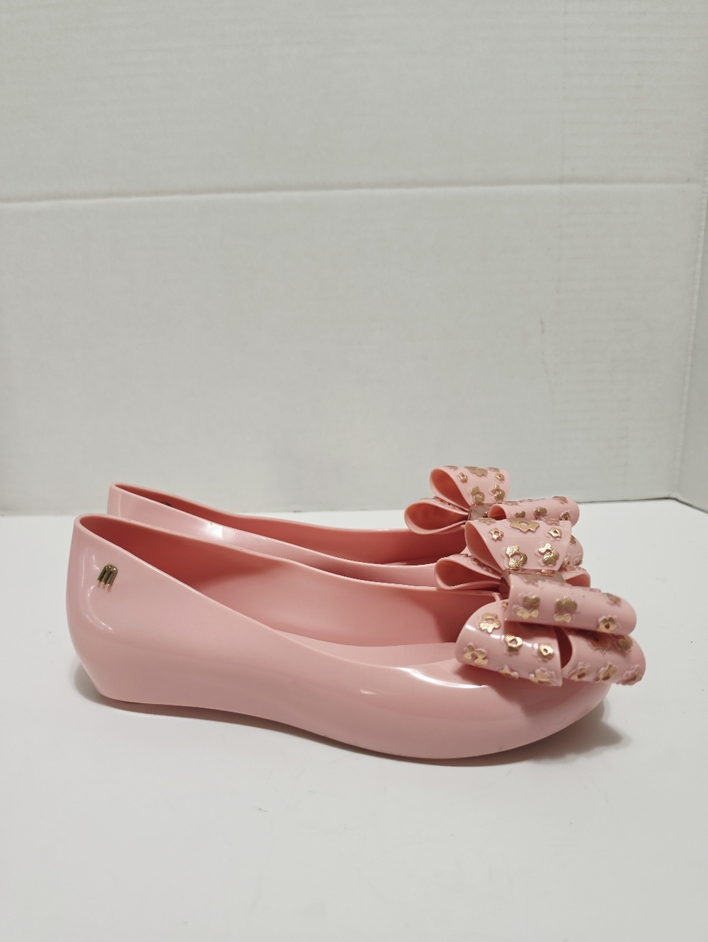 Melissa Ultragirl Sweet XXII AD in Pink Bow Plastic Flats Size 6